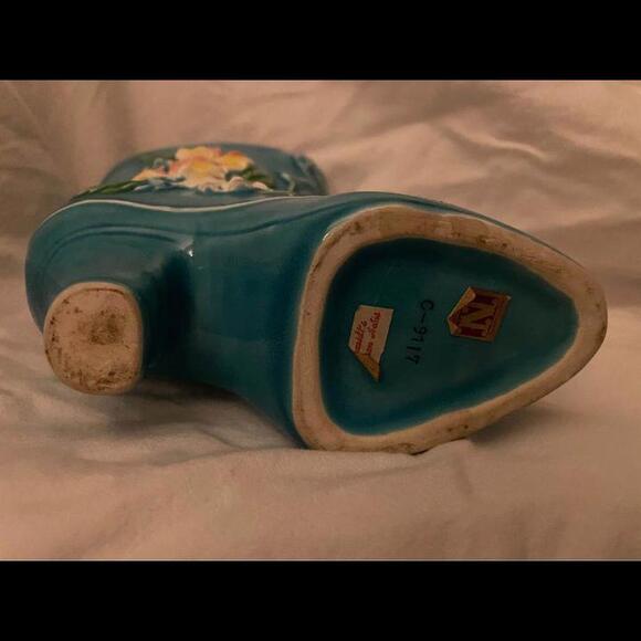 VTG Napco Blue Ceramic Floor Boot Planter - Picture 9 of 9